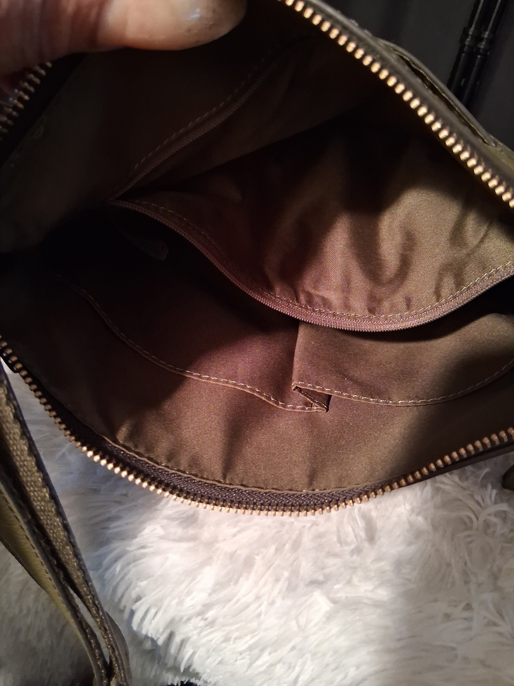 Fossil Olive Green Pebbled Leather Shoulder Bag - Picture 8 of 8